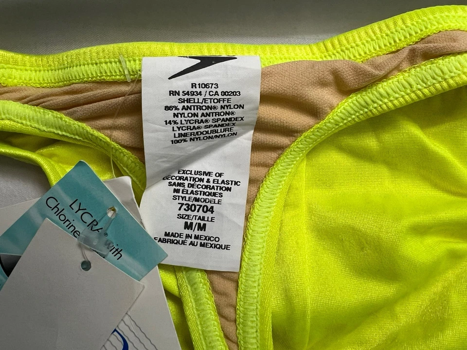 Maiô Tanga Masculino Vintage Fluro Amarelo Speedo - Médio - Novo Com Etiquetas - Imagem 2 de 4