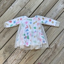 Stella McCartney Girl's Glitter Confetti Dress Tulle Overlay Size 9 mths