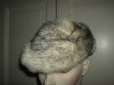 CAPPELLO COLBACCO VISONE BIANCO NERO BLACK CROSS MINK HAT