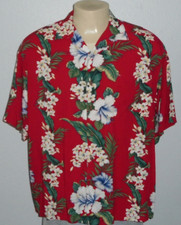 Vintage IOLANI Tiki Aloha Red Hawaiian Shirt Men XL