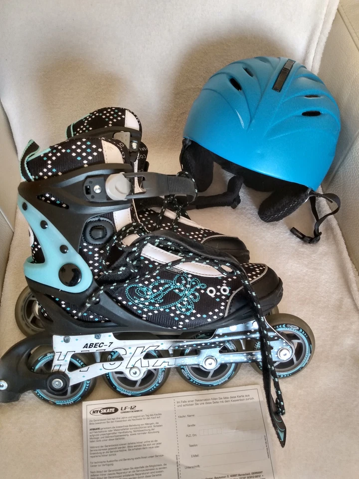 HY SKATE - SOFT-INLINER LF-12 GRÖSSE: 38 + SCHUTZ-HELM FARBE BLAU NEU! - Bild 2 von 4