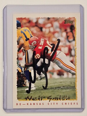 Kansas City Chiefs Neil Smith 1995 Topps Signed Card #210
