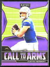 2021 Panini Playoff #CA-JHE Justin Herbert Call to Arms Purple