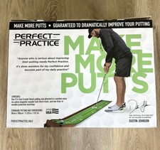 Perfect Practice Golf Putting Mat Compact Edition 9.5 Ft Dustin Johnson
