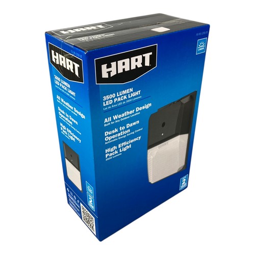 HART 3500 Lumens Hardwire Pack Light with Clear Lens Cover, Dusk to Dawn, Black - Picture 1 of 7