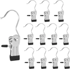 Boot Hanger Clips, 12-Pack Laundry Hanging Hooks Clothes Pins for Black