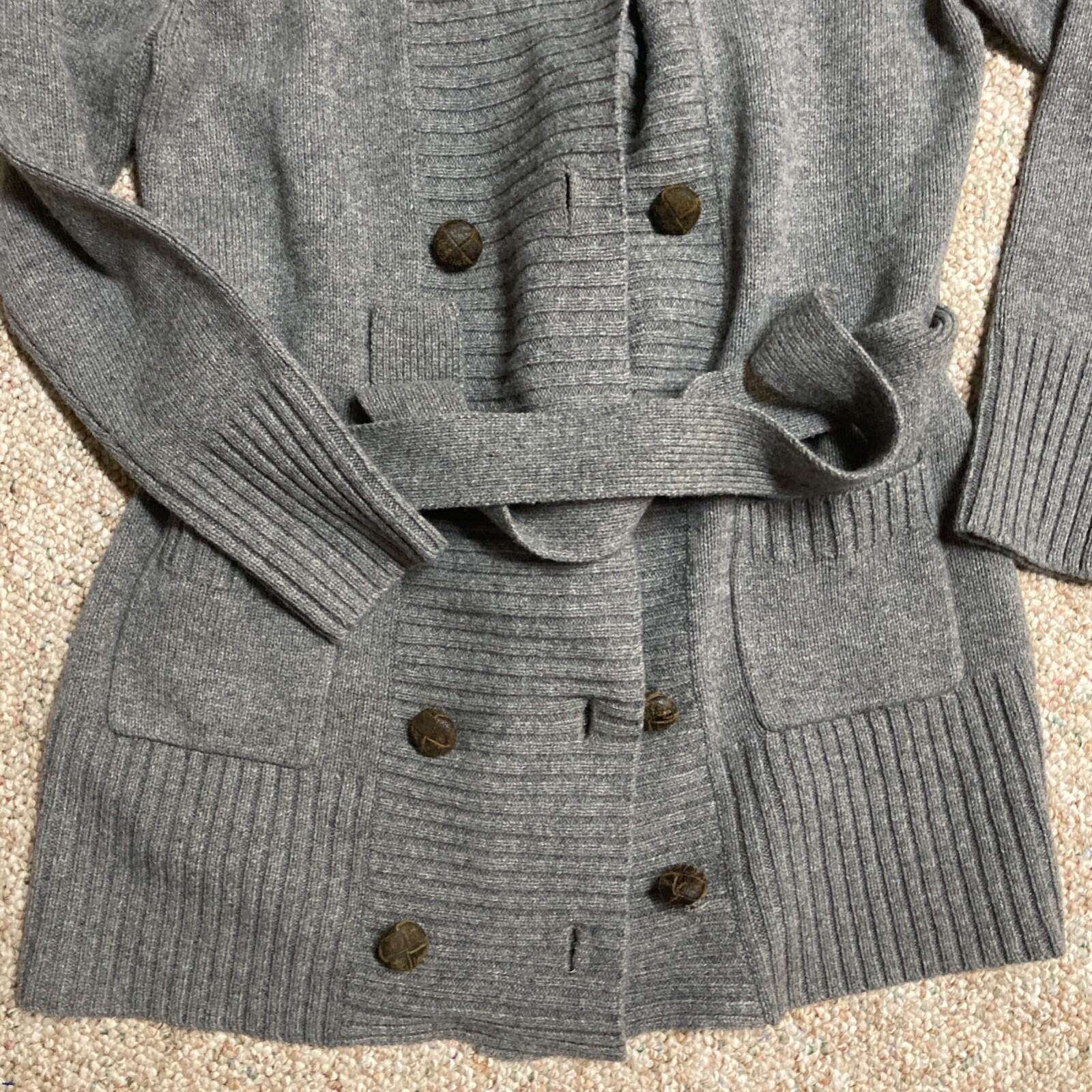 Bob Timberlake Solid Gray Long Double Button Card… - image 2