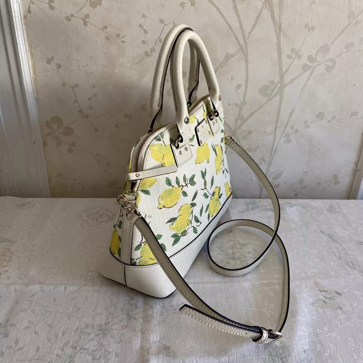 NWT Kate Spade Small Rachelle Wellesley Lemon Fabric Bag Purse | eBay