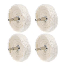 4pcs 3" Buffing Polishing Pad Wheel Cotton with 1/4" Handle