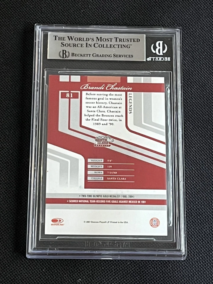 BRANDI CHASTAIN 2007 ELITE EXTRA EDITION SIGNED AUTOGRAPHED CARD BAS AUTHENTIC - Image 2 of 2