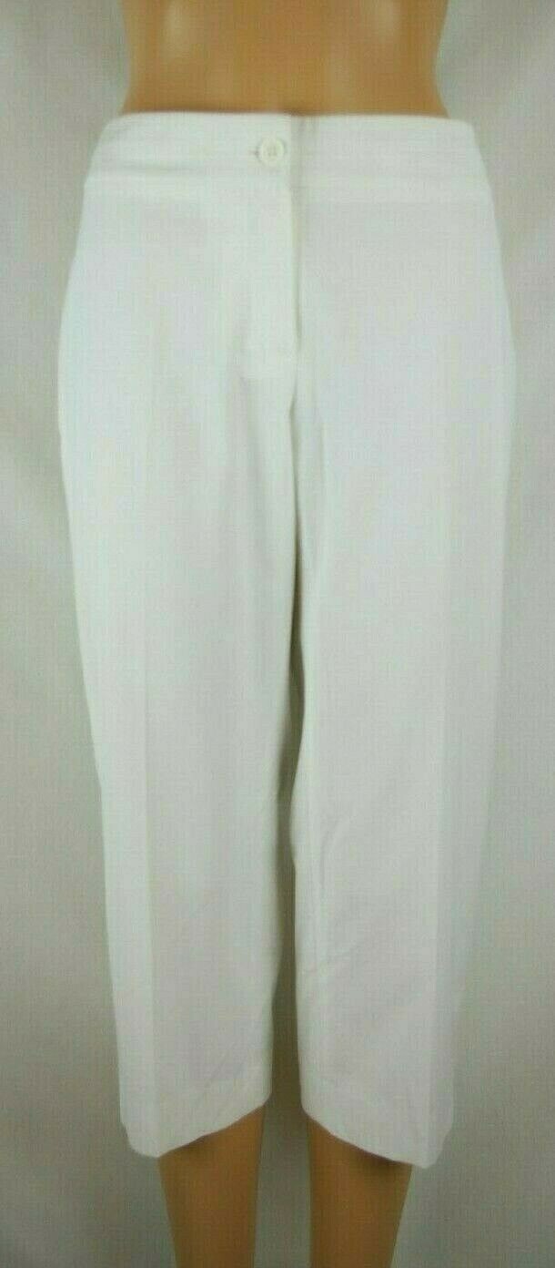 Talbots Petites Solid White Flat Front Fully Line… - image 1