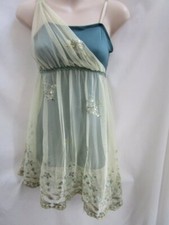 Yellow Gold Blue Mesh Lyrical Contemporary Dance Costume Dress Large Child LC