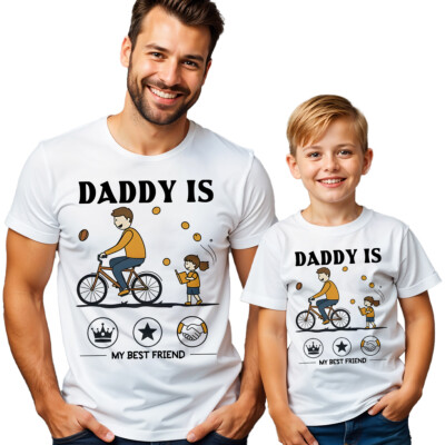 Herren Kinder Daddy Is My Best Friends Day T-Shirt Bestie Matching BFF Shirt #BFD