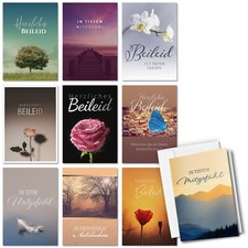 10 Trauerkarten Set Kondolenzkarte Beileidskarte Anteilnahme Mitgefühl Trauer