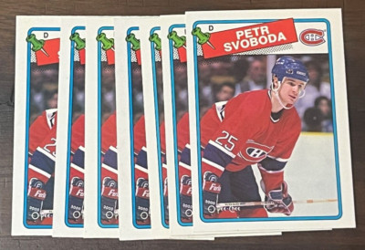 1988-89 O-Pee-Chee #256 Petr Svoboda Montreal Canadians Rookie OPC 7 Card Lot