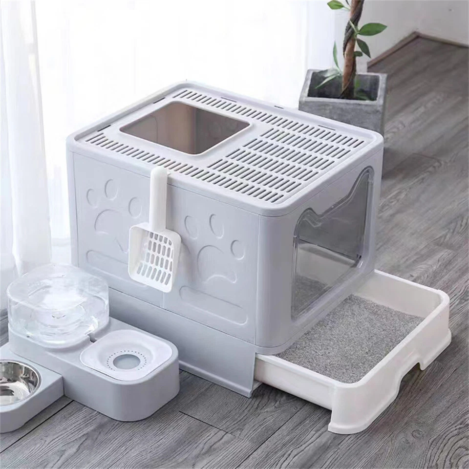 Очень большой закрытый кошачий лоток с ковриком и совком против брызг XL - Изображение 3 из 4