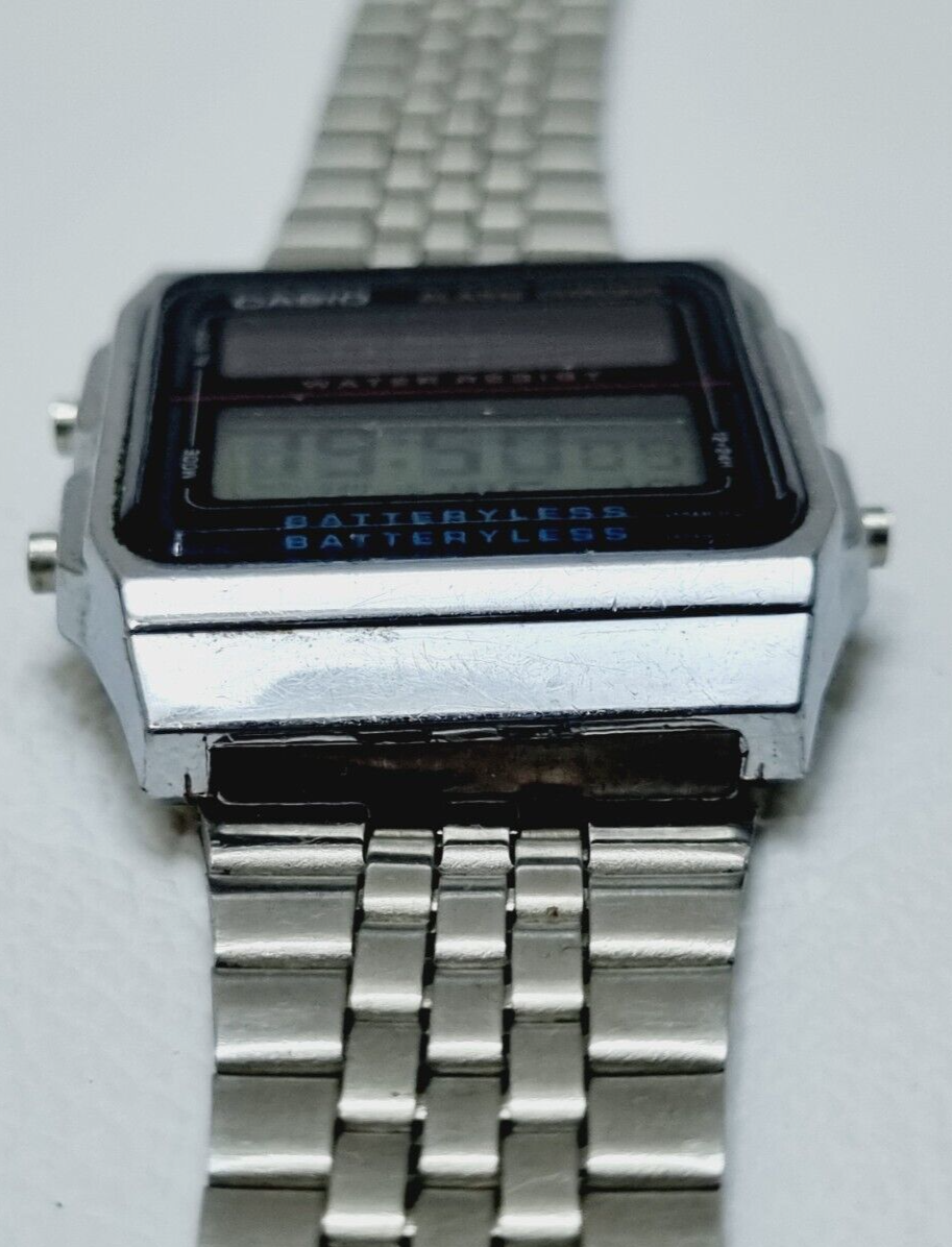 CASIO AL-180 Solar Powered Batteryless Vintage 2505 made in CASIO AL-180 Solar Powered Batteryless Vintage 2505 made in