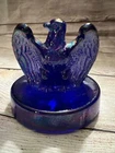 Fenton Cobalt Blue Patriotic Bicentennial Eagle Paperweight Figurine Carnival