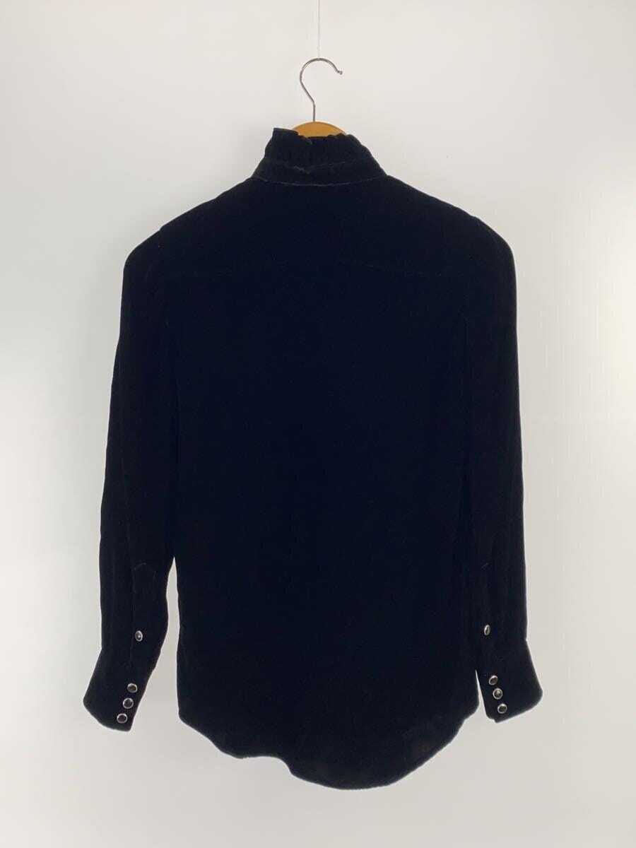 SAINT LAURENT maglia top in velluto manica lunga nero XS