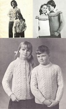 3X Childs Adults Mary Maxim Rose Fair Isle Fisherman Knit Pullover Patterns 8-42