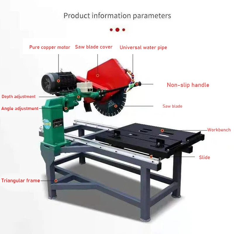 WORKSITE 220V Marble Cutter Saw Machine Price Tiles Stone Cutting