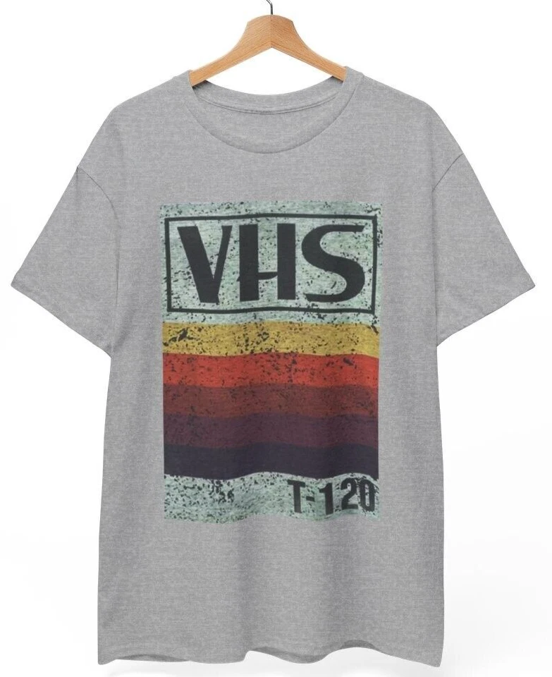T-shirt Rétro VHS Cassette - Motif Années 80/90, 100% Coton, Marque Fruit Of The Loom, Neuf Avec étiquettes