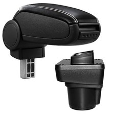 Mittelarmlehne Armlehne SET Leder Schwarz Naht Weiss für Ford Ka+ III ab 2014-