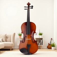 4/4 Full Size Acoustic Beginner / Student Violin Set - Case Bow Rosin Natural