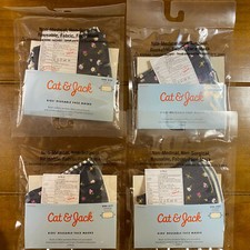4 Packs Cat Jack Kids Cotton Washable Face Mask Blue Striped Floral 2 Per Pack