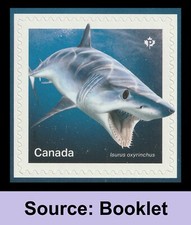 Canadá 3110 Tiburones Isurus Oxyrinchus P único B (del folleto) MNH 2018