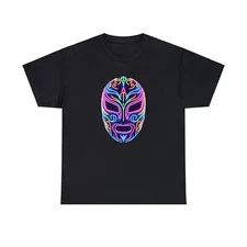 Unisex Adult T Shirt Neon Dazzling Lucha Libre Wrestler Mask Wrestling Tee Cool