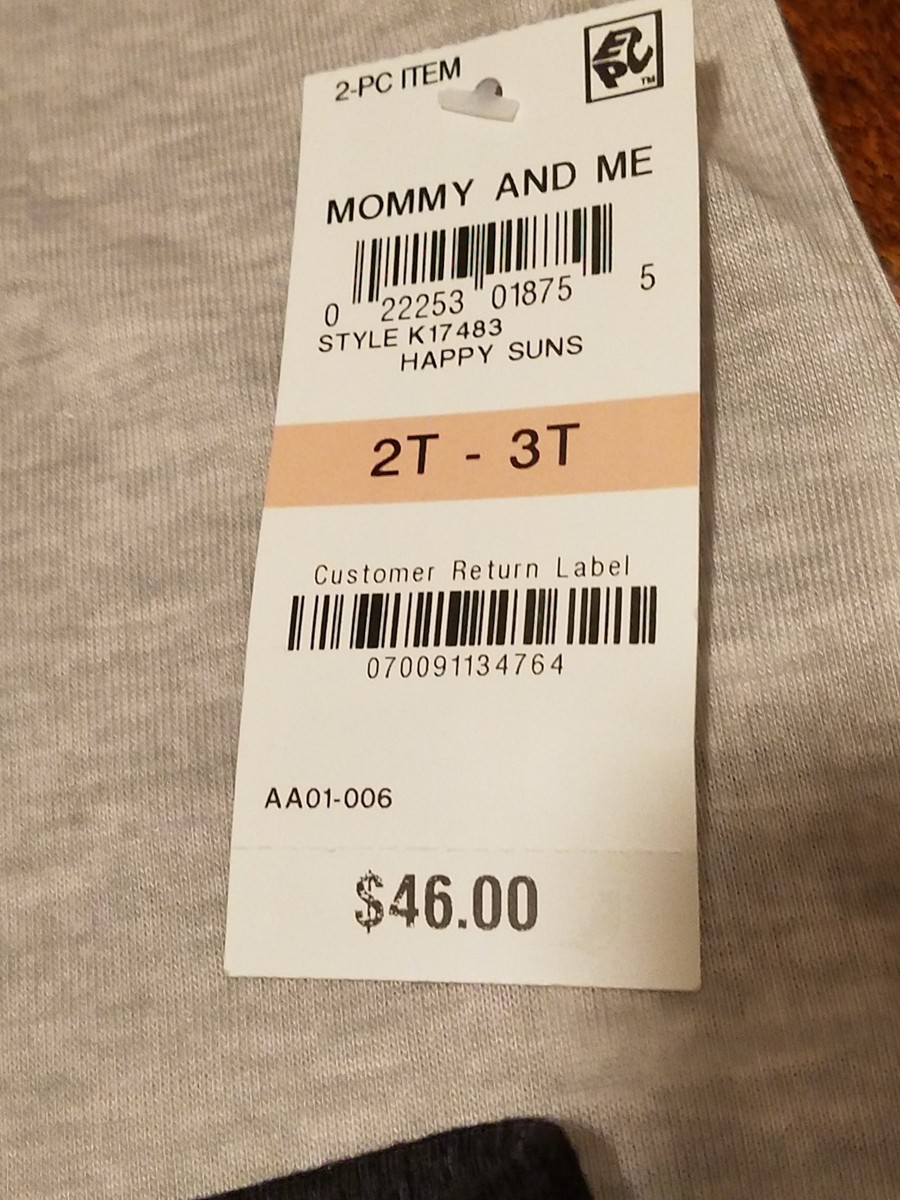 tag Macy's PJs Pajamas 2-Piece Set Kids Girls Size 2T 3T 