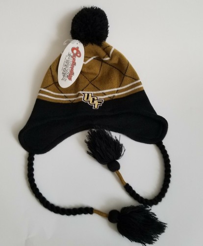 UCF Tassel Knit Pom Pom Earflap Winter 