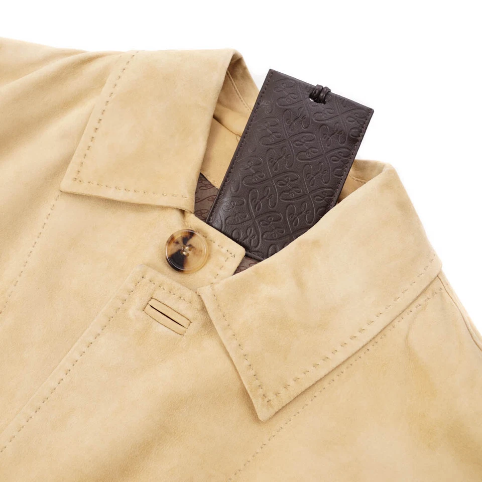 Abrigo Brioni de tres cuartos de longitud extra suave de gamuza tostada M (UE 50) Foto 4 de 4