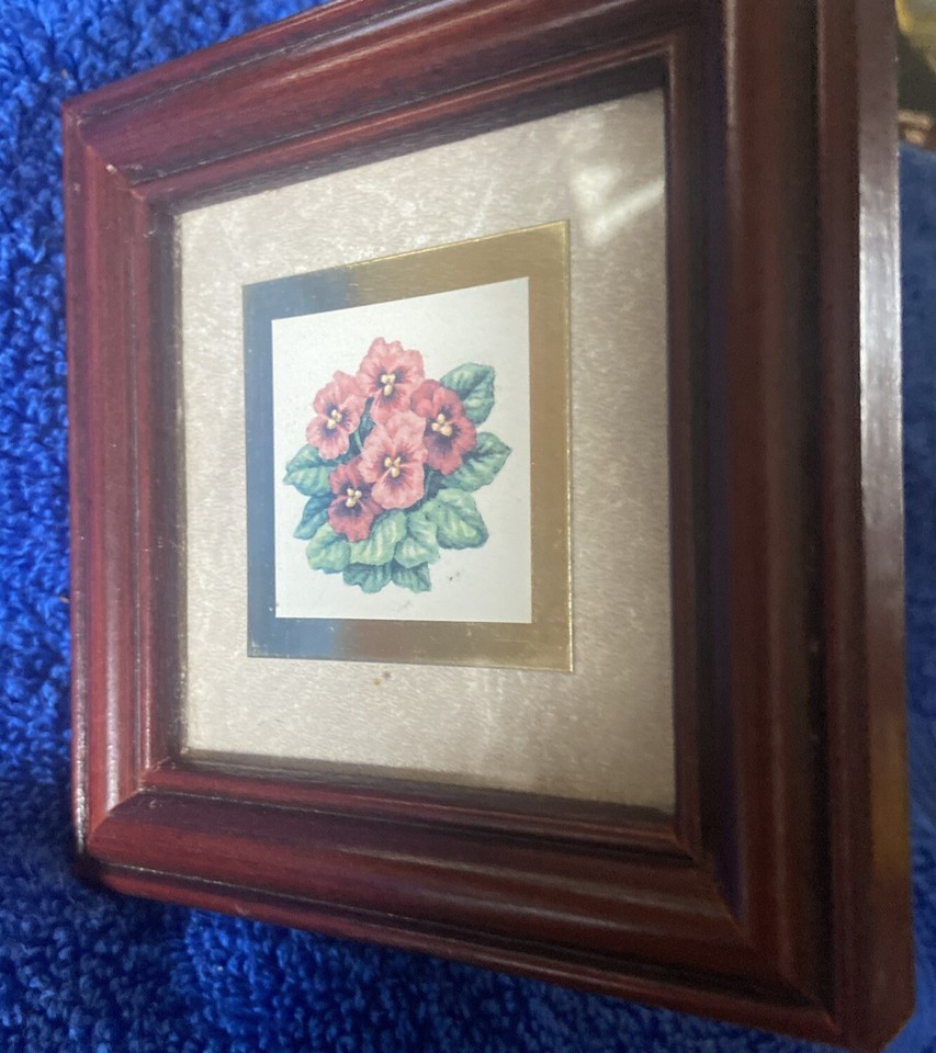 VTG Set of 2 Heartfelt Pretty Petals Collection 4" Framed Pictures 1992