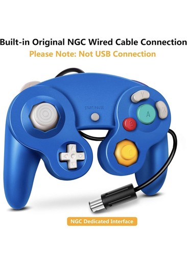 2 Pack Wired NGC Controller Gamepad for Nintendo GameCube Red And Blue - Picture 2 of 6