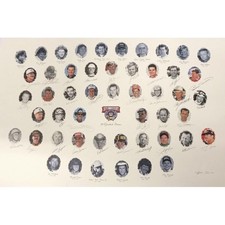 Nascar's 50 Greatest Drivers Signed Lithograph - PSA/DNA