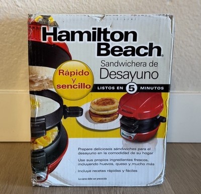NEW Hamilton Beach Breakfast Sandwich Maker Red 5 Minute Original Box