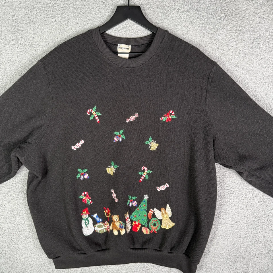 Suéter Tejido Navidad Vintage Años 90 Talla XL Navidad Mañana Bonworth Foto 2 de 4