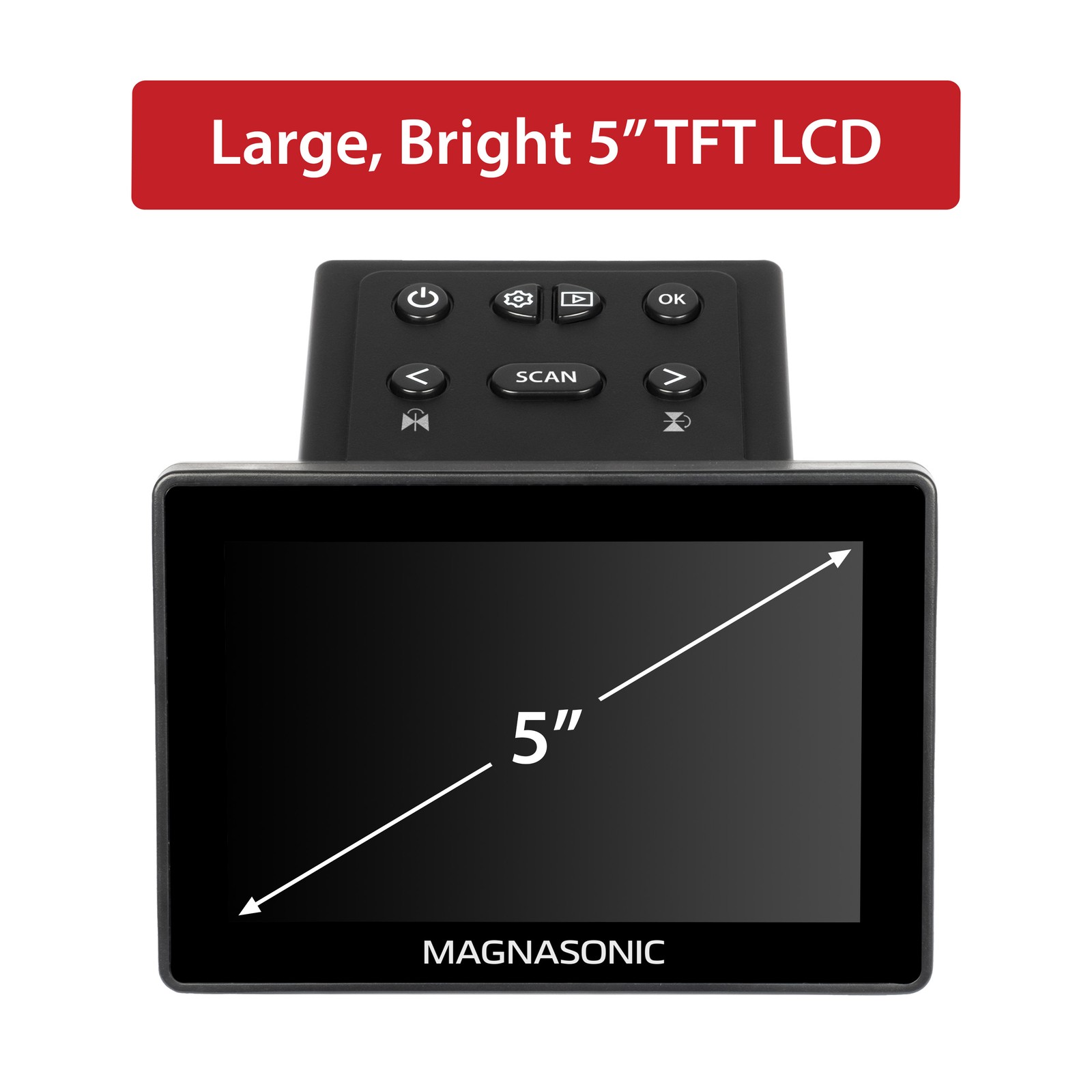 Magnasonic 25MP Film Scanner with 5" Display HDMI Converts Films Slides into JPG