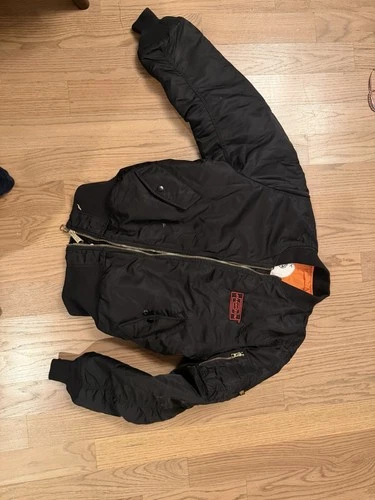 Panavision Crew Alpha industries Black Bomber Jacket size SMALL S - product listing photo