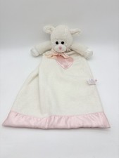 Applause Lamb Lovey Pink Heart Security Blanket Satin Heart Baby Plush Toy