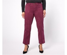 Belle by Kim Gravel Pants Women’s 14P TripleLuxe Twill Gaucho Bordeaux Wine NEW