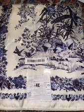 NWT 26 Small Polyester Scarf For Women Neckerchief Wrap White Blue bird Print