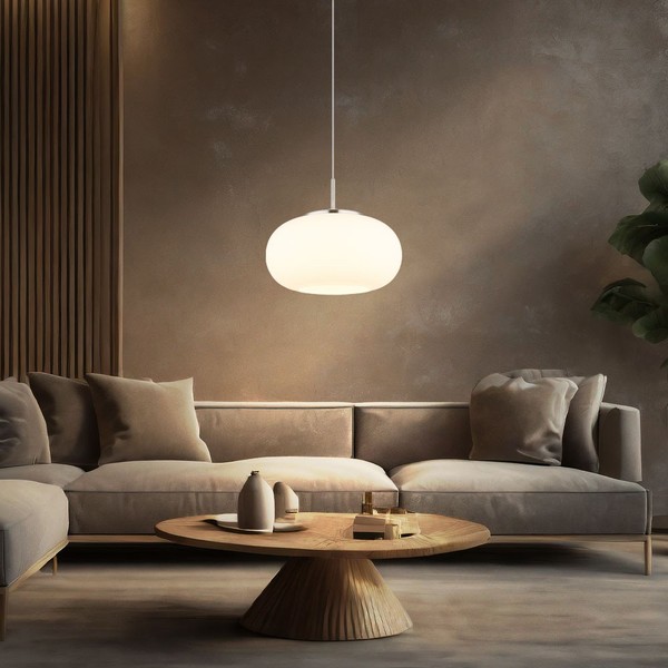 HäNgelampe Pendellampe Esstischleuchte Led Wohnzimmerlampe Glas Opal H 150 Cm-image