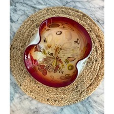 Vintage Murano art glass red and gold "tutti frutti" bowl/ashtray