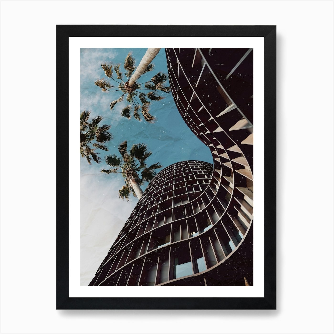 Framed Paper Palm Trees Art Print Canvas Wall Decor Poster  