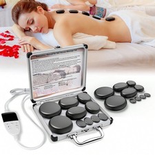 HOT STONE MASSAGE SET WITH TEMPERATURE ADJUSTMENT - 10 PIECE BASALTIC-ZengC