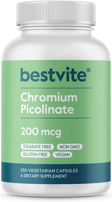 Chromium Picolinate 200Mcg (250 Vegetarian Capsules) - No Stearates - No Dicalci
