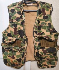 Vintage Saftbak Old School Camo Bird Hunting Vest Duck Camo Size Medium Woodland